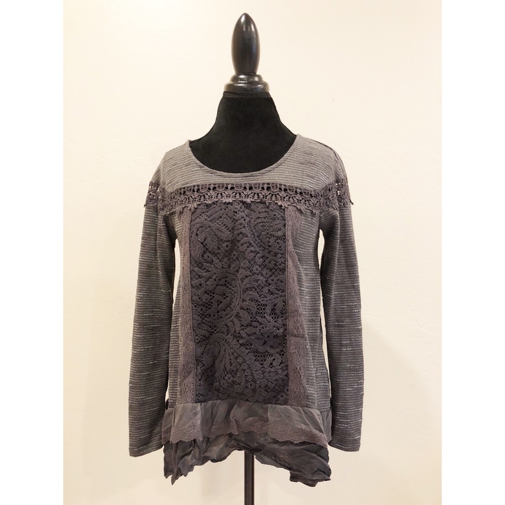 Anthropologie Meadow Rue Long Sleeve Lace Top